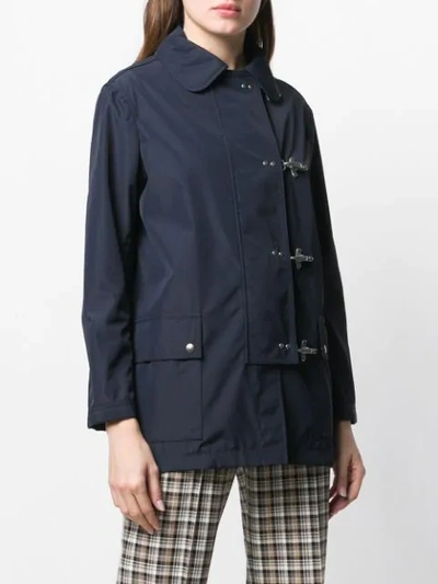 Shop Fay Off-centre Button Jacket In Blue