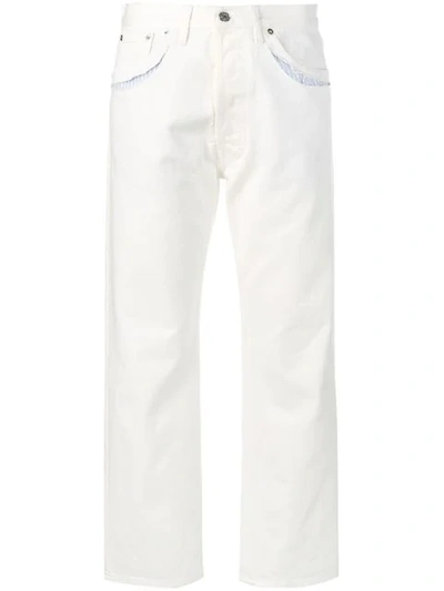 Shop Maison Margiela Straight Leg Jeans In White