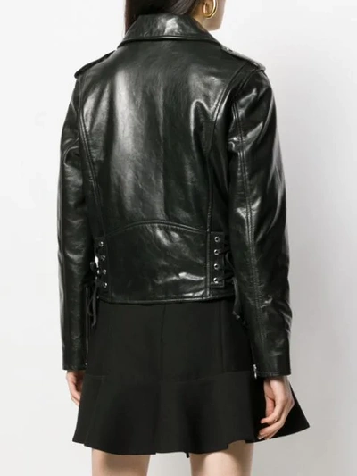 Shop Mcq By Alexander Mcqueen Zipped Biker Jacket In Black