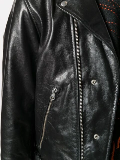 Shop Mcq By Alexander Mcqueen Zipped Biker Jacket In Black