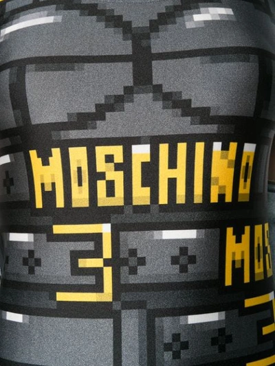 Shop Moschino Pixel-print Tube Dress In Black