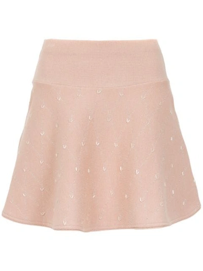 ANDREA BOGOSIAN FLARED KNITTED SKIRT - 粉色