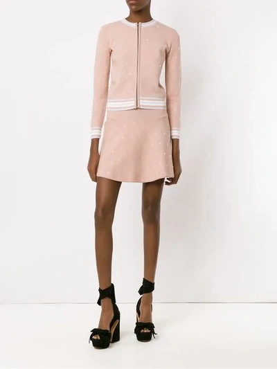 Shop Andrea Bogosian Flared Knitted Skirt In Pink