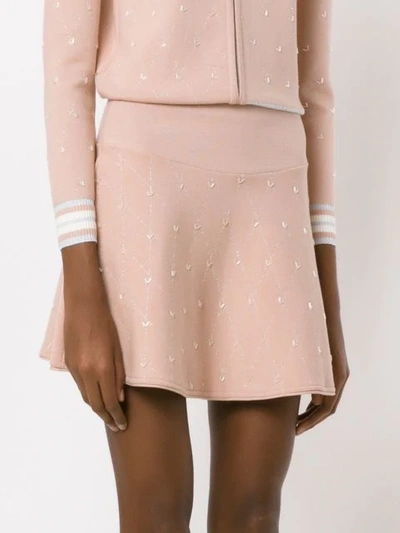 Shop Andrea Bogosian Flared Knitted Skirt In Pink