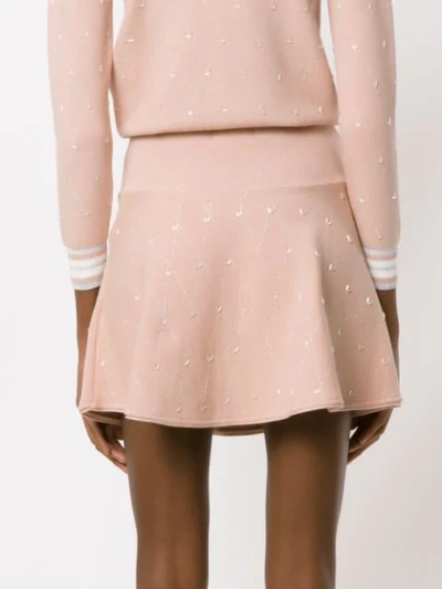 Shop Andrea Bogosian Flared Knitted Skirt In Pink