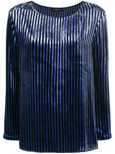 Shop Antonelli Striped Blouse In Blue