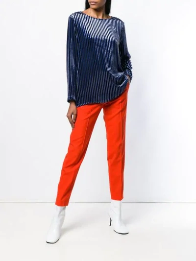 Shop Antonelli Striped Blouse In Blue