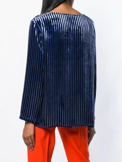 Shop Antonelli Striped Blouse In Blue