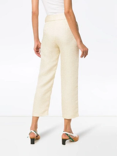 Shop Nanushka Raimo Belted Cropped Judo Trousers In Neutrals