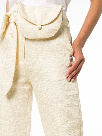 Shop Nanushka Raimo Belted Cropped Judo Trousers In Neutrals