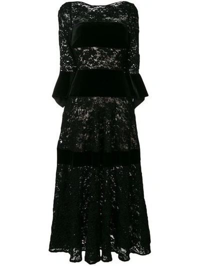 Shop Talbot Runhof Sequin Lace Dress In Black