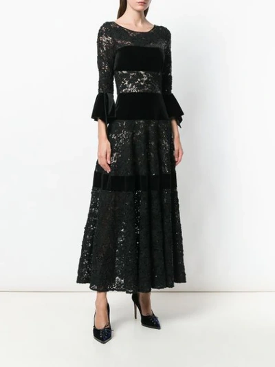 Shop Talbot Runhof Sequin Lace Dress In Black