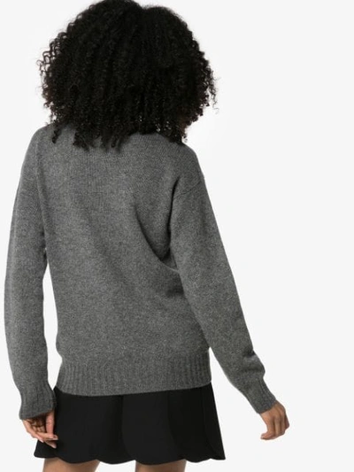 Shop Prada Crew-neck Cashmere Sweater - Grey