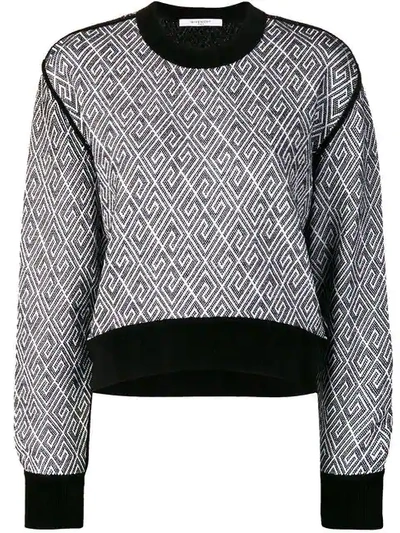 Shop Givenchy 4g Knitted Allover Sweatshirt In Black