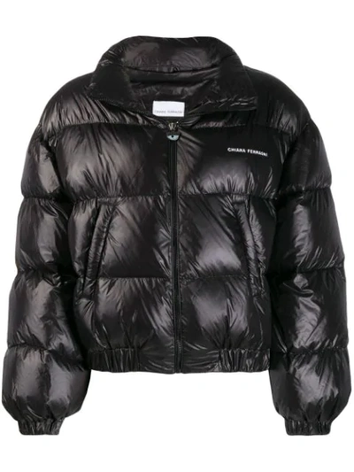 Shop Chiara Ferragni Zipped Padded Jacket In Black