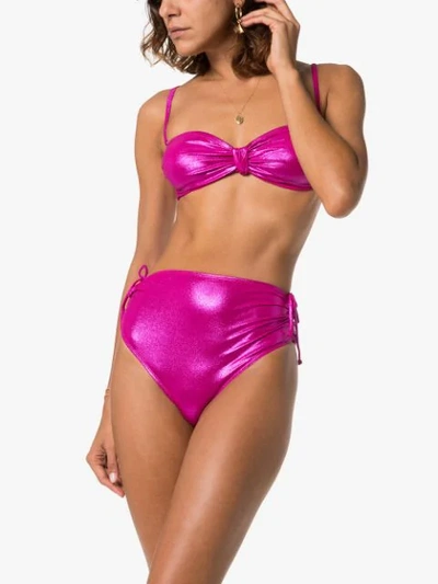 Shop Leslie Amon Thea Bandeau Bikini In Pink