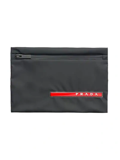 Shop Prada Logo Socks In Black