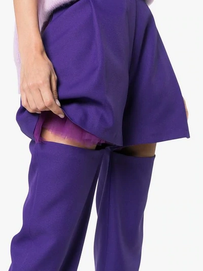 Shop Marta Jakubowski Elga Cut Out Trousers In Purple