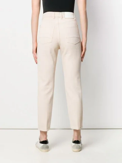 Shop Golden Goose Cropped High Waisted Jeans In Neutrals