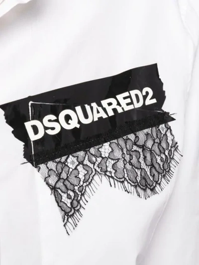 Dsquared2 Printed Lace Appliqué Shirt In White