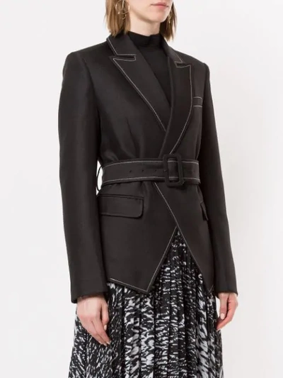 Shop Camilla And Marc Faith Topstitch Twill Blazer In Black