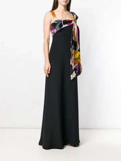 Shop Emilio Pucci Silk Cady Evening Dress In Black