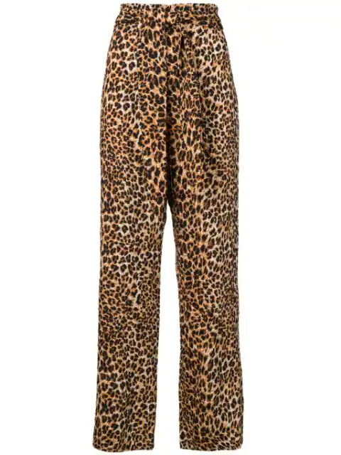 Nanushka Luma Leopard-Print Stretch PlissÉ-Jersey Straight-Leg Pants In ...