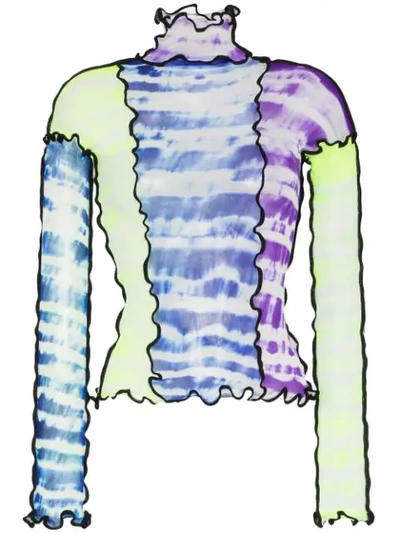 Shop Asai Panelled Tie-dye Top In Multicoloured