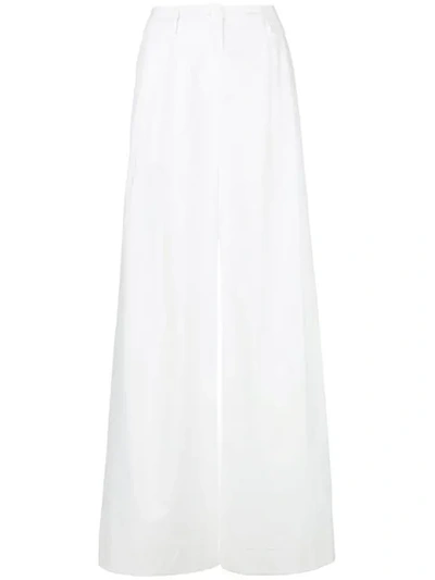 Shop Blanca Flared High-waist Trousers In White