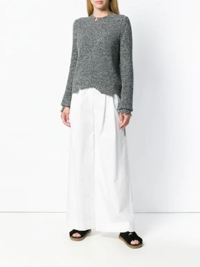 Blanca Flared High-waist Trousers In White