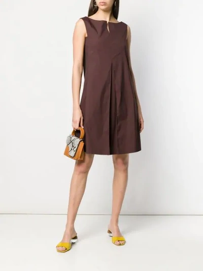 ANTONELLI SLEEVELESS SHIFT DRESS - 棕色