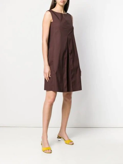 Shop Antonelli Sleeveless Shift Dress - Brown