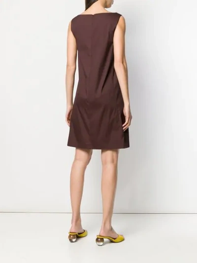 ANTONELLI SLEEVELESS SHIFT DRESS - 棕色