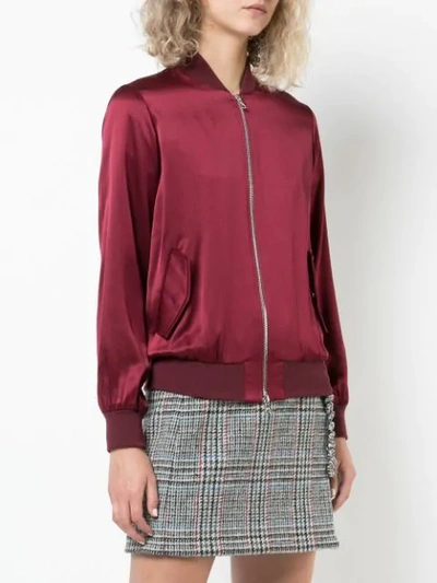 Shop Adam Lippes Zipped Bomber Jacket - Red