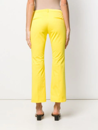 Shop Pt01 Cropped Bootcut Trousers In Yellow