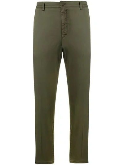 Shop Dondup Slim Trousers In Green