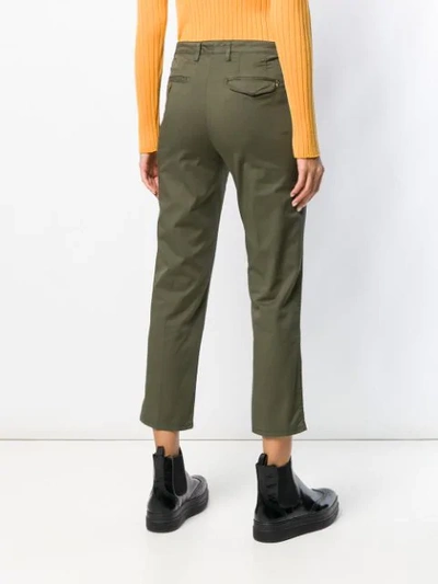 Shop Dondup Slim Trousers In Green
