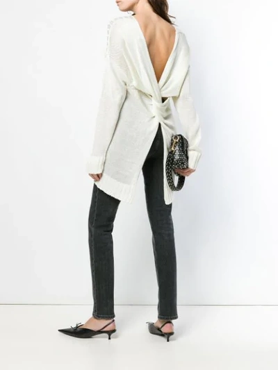 Pre-owned Jean Paul Gaultier Vintage Open Back Jumper In White