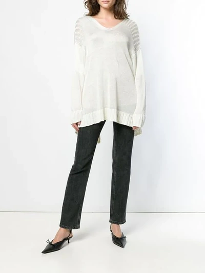 Pre-owned Jean Paul Gaultier Vintage Open Back Jumper In White
