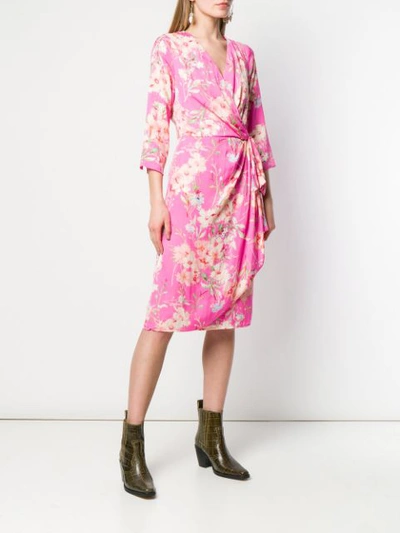 Shop Essentiel Antwerp Floral Print Wrap Dress - Pink