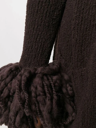 BOTTEGA VENETA LONG KNITTED CARDI-COAT - 棕色