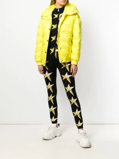 Shop Perfect Moment Buttoned Puffer Jacket In Yellow
