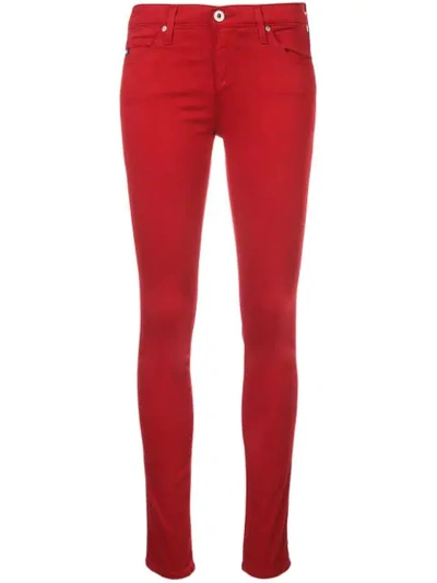 Shop Ag Prima Denim Skinny Jeans In Red