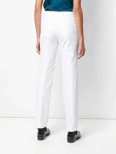 Shop Helmut Lang Slim Trousers In White
