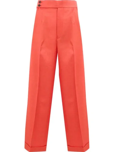 Shop Undercover Flared High-waisted Trousers - Orange