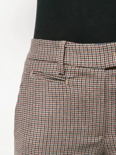 Shop Dondup Check Print Skinny Trousers In Neutrals