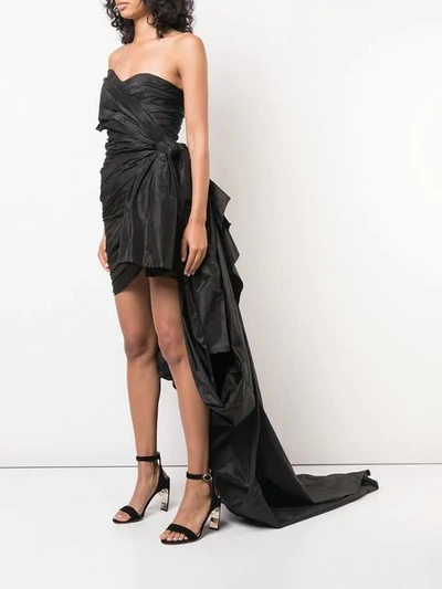 Shop Oscar De La Renta Bow Detail Mini Dress In Black