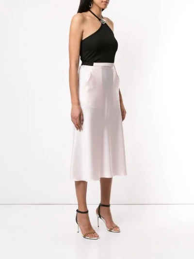 Shop Christopher Esber Bias Satin Skirt In Pink