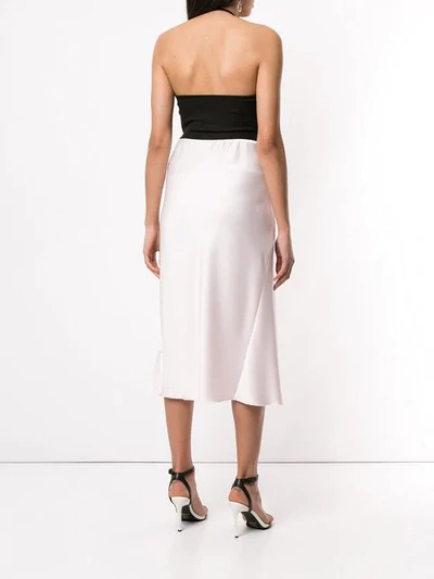 Shop Christopher Esber Bias Satin Skirt In Pink