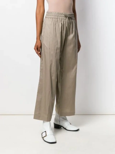 Shop Joseph Drawstring Palazzo Pants In Neutrals